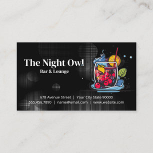 Mixed Berry Cocktail Drink Bar Lounge Business Card