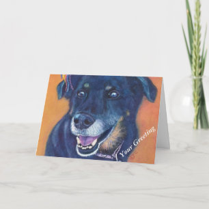 MIXED BLACK LAB DOG CARD