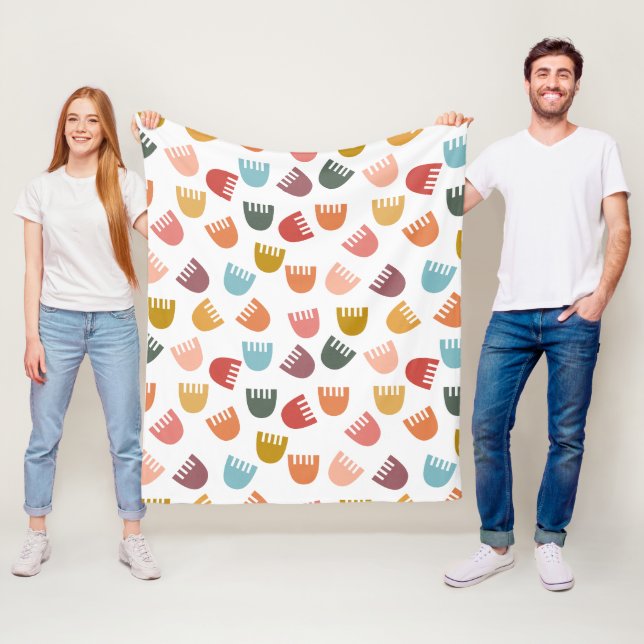 Mixed Boho Flowers  Fleece Blanket (In Situ)