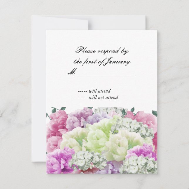 Mixed Bouquet of Florals Reply Card (Front)