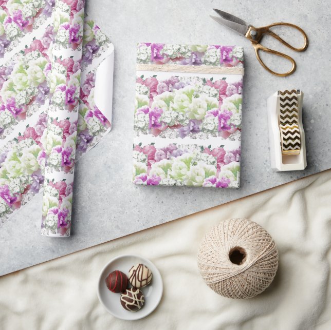 Mixed Bouquet of Flowers Wrapping Paper (Crafts)