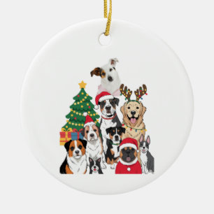 Mixed Breed Dog Christmas Tree Custom Ornament