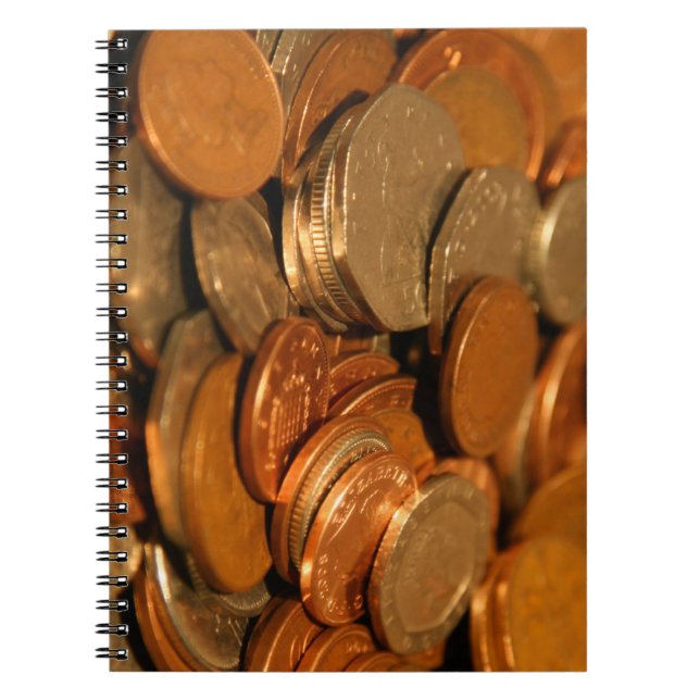 Mixed British Coin Spiral Notebook (Front)