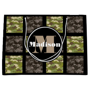 Mixed Camouflage w/Personalisation Large Gift Bag