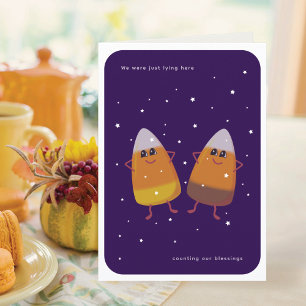 Mixed Candy Corn Duo "Counting Blessings" Fall  Holiday Card