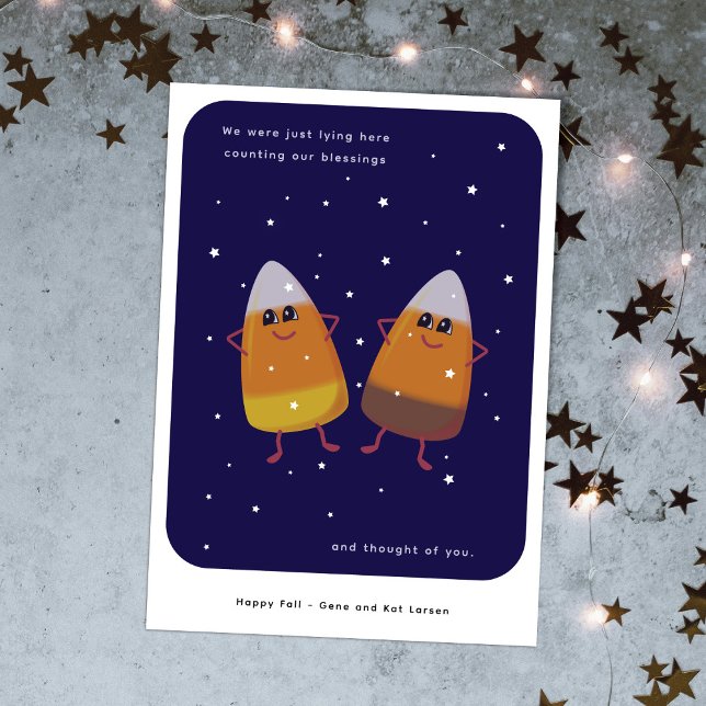 Mixed Candy Corn Duo "Counting Our Blessings" Fall Holiday Card (Creator Uploaded)