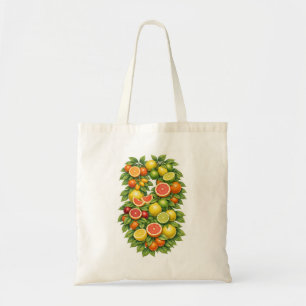 Mixed Citrus Botanical Illustration Tote Bag