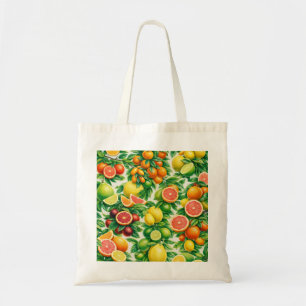 Mixed Citrus Slice Pattern Tote Bag