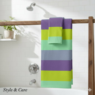 Mixed Colour Striped Bath Towel – Soft & Stylish