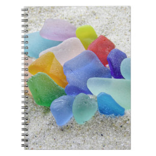 Mixed colours sea glass - notebook