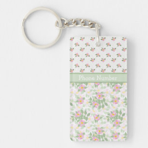 Mixed Dog Rose Florals: Keychain to Personalise