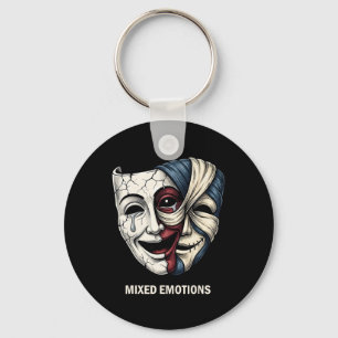 Mixed Emotions Mask Dark Aesthetic Goth Graphic Key Ring