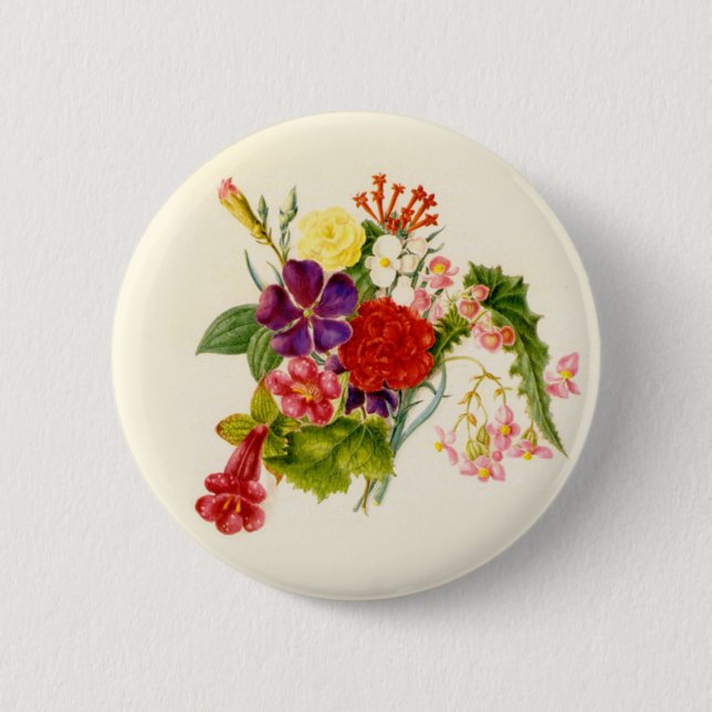 Mixed Flower Bouquet 6 Cm Round Badge (Front)