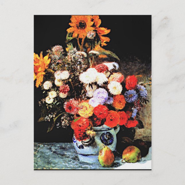 Mixed Flowers in an Earthenware Pot, Postcard (Front)