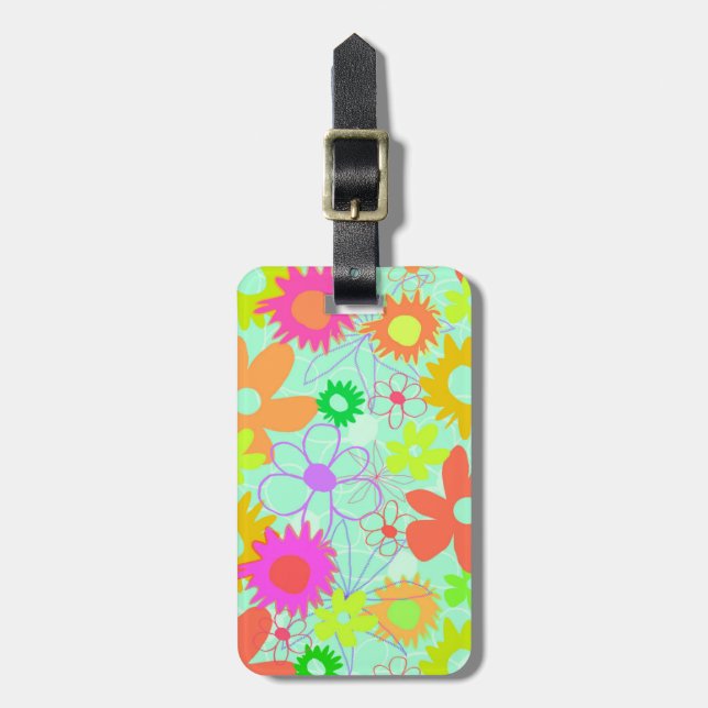 Mixed Flowers Luggage Tag (Front Vertical)