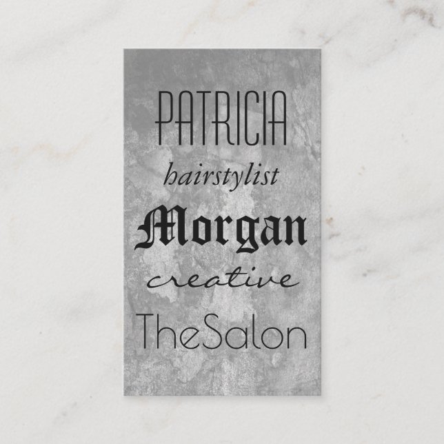 Mixed Fonts / Grunge Texture Business Card (Front)