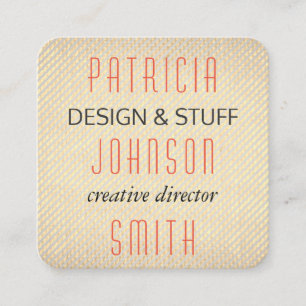 Mixed Fonts / Texture Sepia Square Business Card