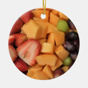 Mixed Fruit Photo Ceramic Tree Decoration