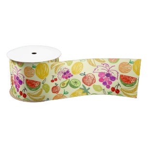 Mixed fruit ribbon satin ribbon
