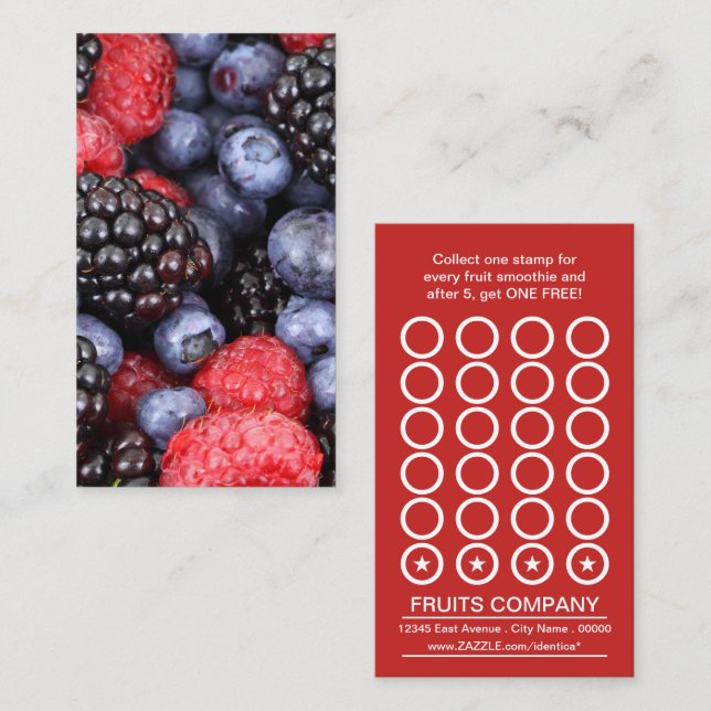 mixed fruit stamp card (Front/Back)