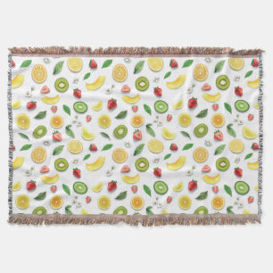 Mixed Fruits 4 Throw Blanket