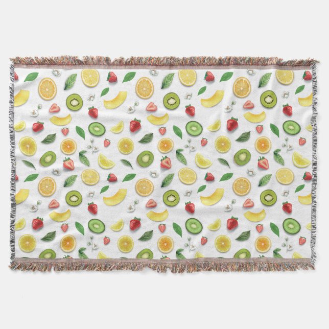 Mixed Fruits 4 Throw Blanket (Front)