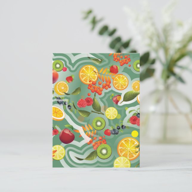 Mixed Fruits 7 Holiday Postcard (Standing Front)