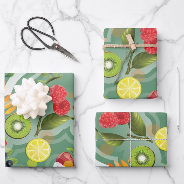 Mixed Fruits 7 Wrapping Paper Sheet (Front)
