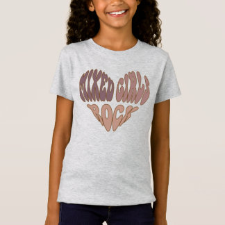 Mixed Girls Rock Biracial, Multicultural, Heart T-Shirt