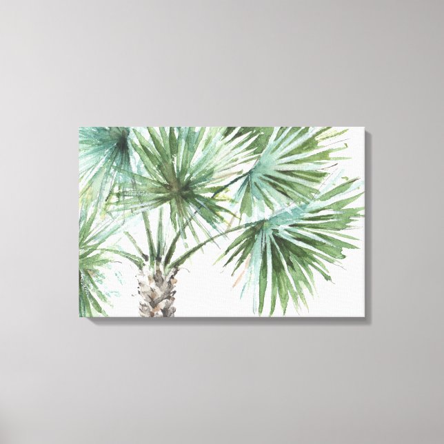 Mixed Greens I Tropical Palms Canvas Print (Front)