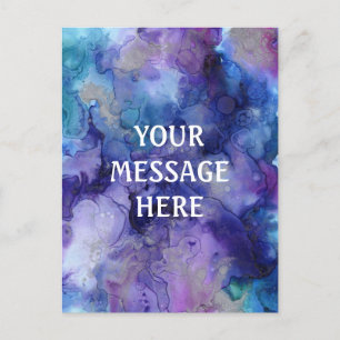 Mixed ink background - Customise your own Postcard