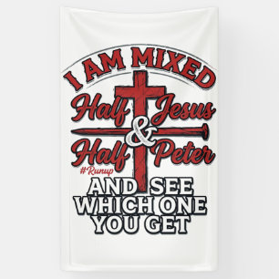 Mixed Jesus and Peter Vintage Christian Humour Banner