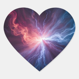 Mixed Lightning Heart Sticker