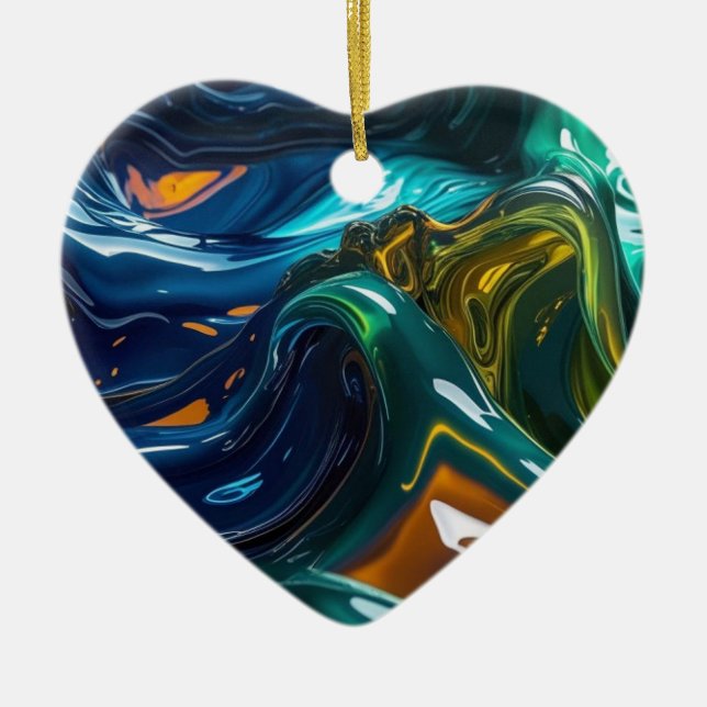 Mixed Liquids Ceramic Tree Decoration (Front)