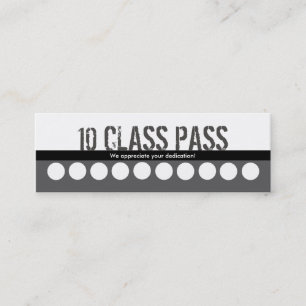 Mixed Martial Art Business Card 10 Class Pass Card