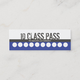 Mixed Martial Art Business Card 10 Class Pass Card