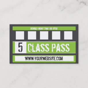 Mixed Martial Art Business Card 5 Class Pass Card