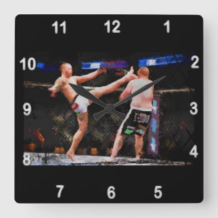 Mixed Martial Arts - A Kick To The Head Square Wall Clock