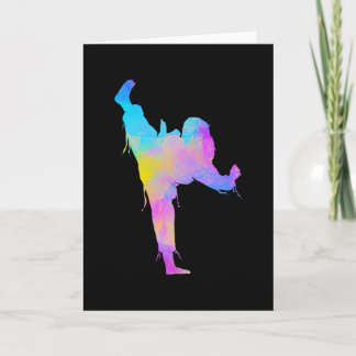 Mixed Martial Arts Colourful Silhouette for Girls Card