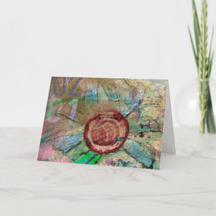Mixed Media and Digital Flower, Get Well Soon Card