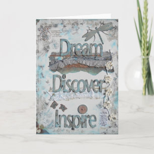 Mixed Media Art Dream Discover Inspire Quote Card