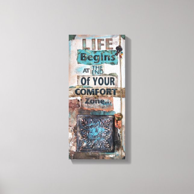 Mixed Media Art with Life Quote | Wrapped Canvas (Front)