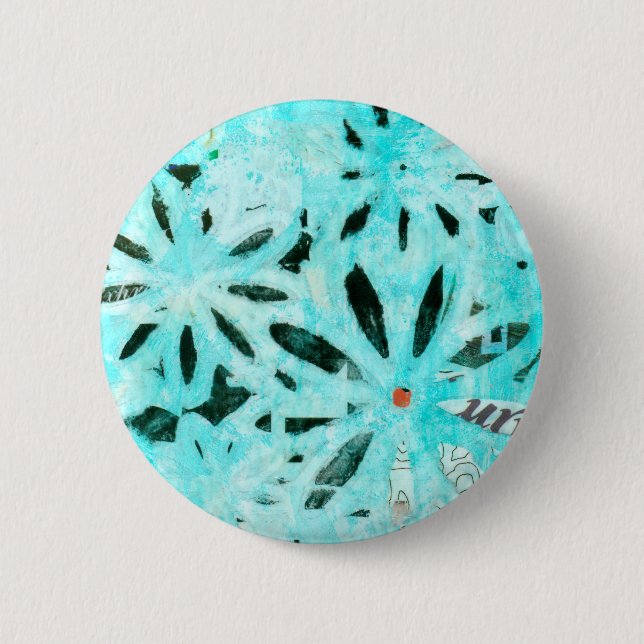 Mixed Media Daisy Art 6 Cm Round Badge (Front)