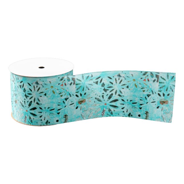 Mixed Media Daisy Art Grosgrain Ribbon (Spool)