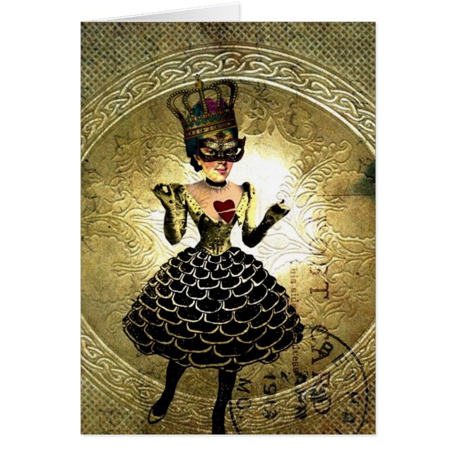 Mixed Media Doll Digital Art, The Queen of Hearts (Front)