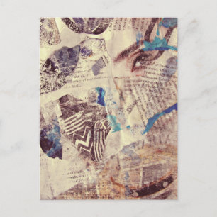 Mixed Media Eye Patterns Abstract Postcard