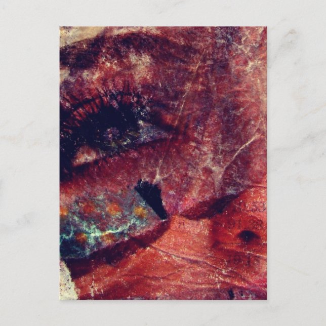 Mixed Media Face Abstract Postcard (Front)