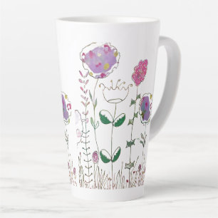 Mixed Media Floral Latte Mug