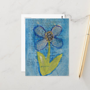 Mixed Media Flower Postcard