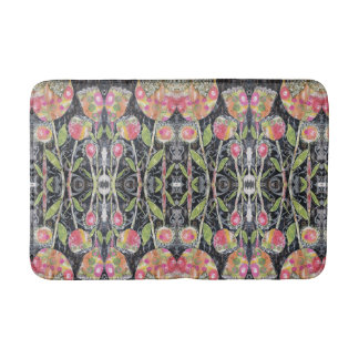 Mixed Media Flowers Abstract Bath Mat